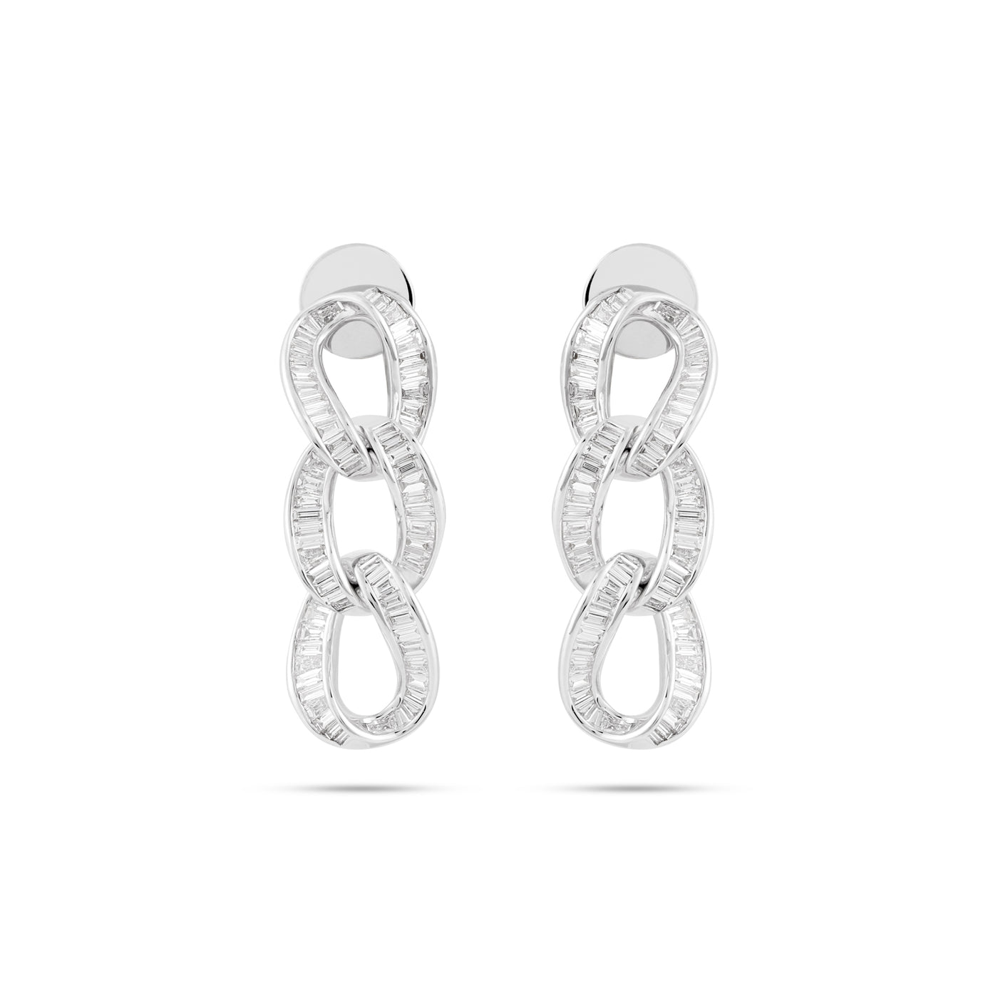 Gold Baguette Diamond Earrings