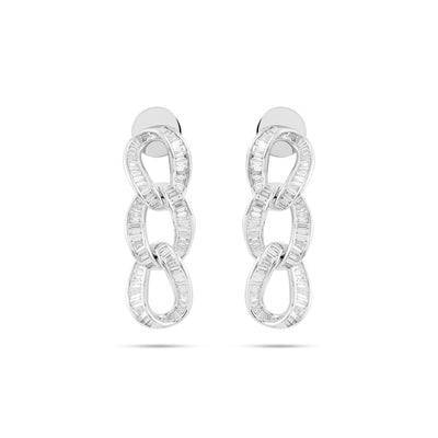 Gold Baguette Diamond Earrings DILARA Interlinked Diamond Baguette Earrings