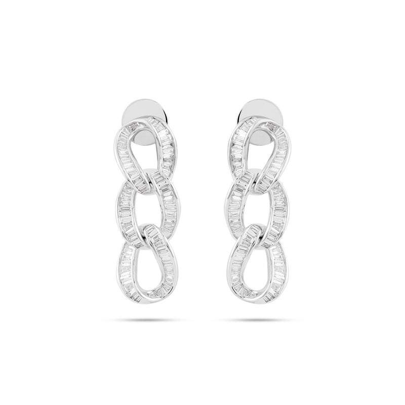 Gold Baguette Diamond Earrings