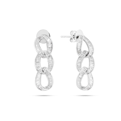 Gold Baguette Diamond Earrings