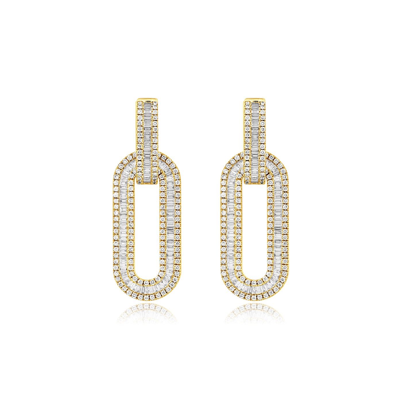DILARA Yellow Gold Diamond Link Earrings