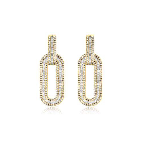 DILARA Yellow Gold Diamond Link Earrings