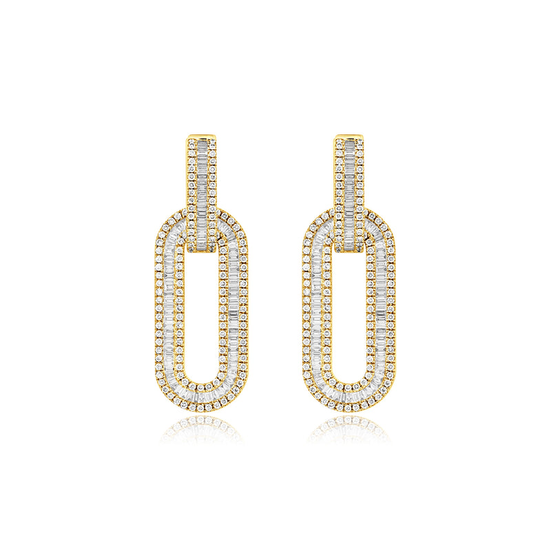 DILARA Yellow Gold Diamond Link Earrings