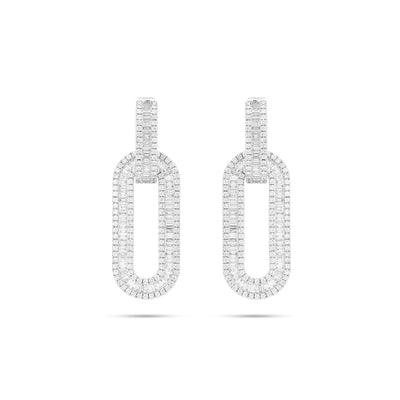 White Gold Diamond Earrings DILARA White Gold Diamond Link Earrings
