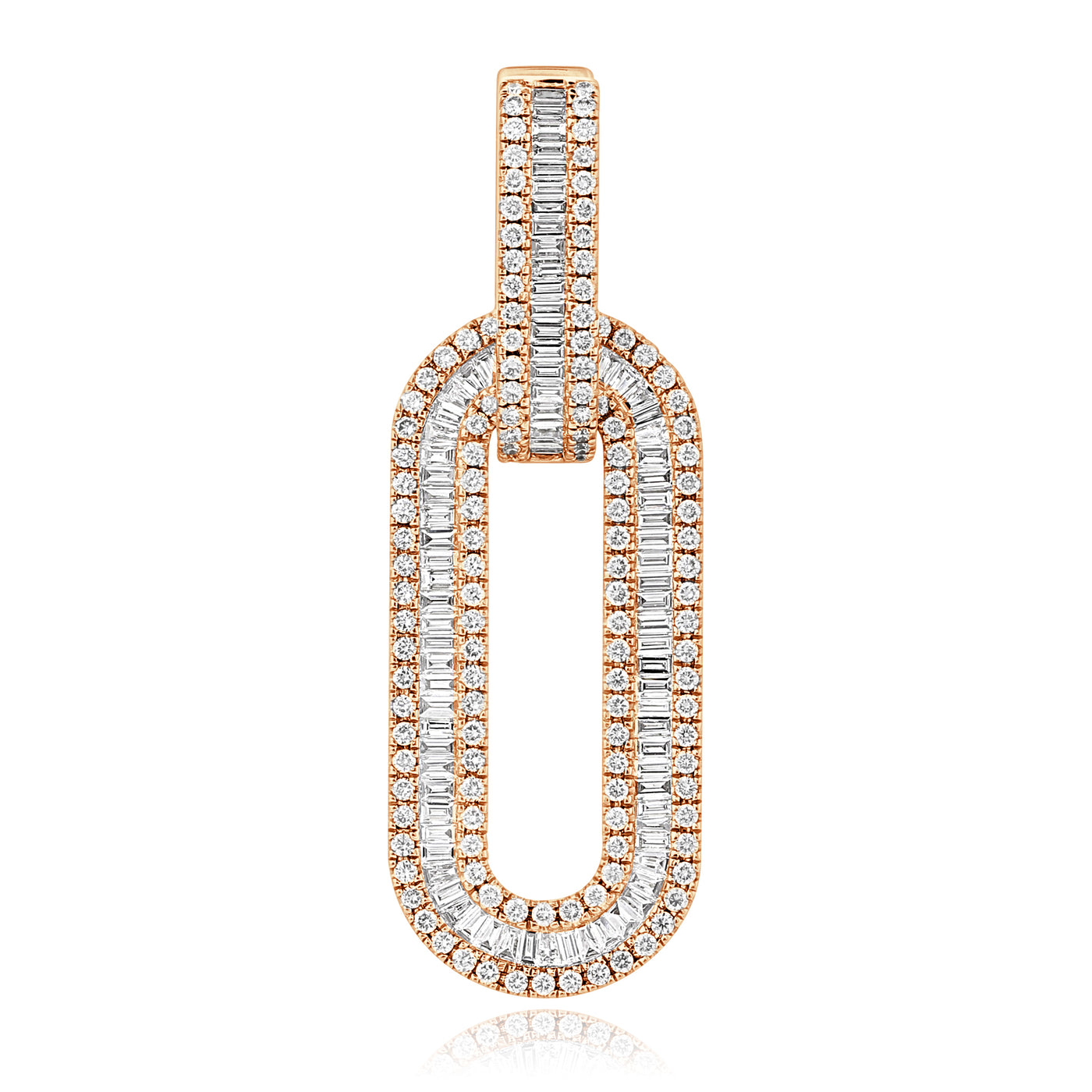 Rose Gold Diamond Link Earrings