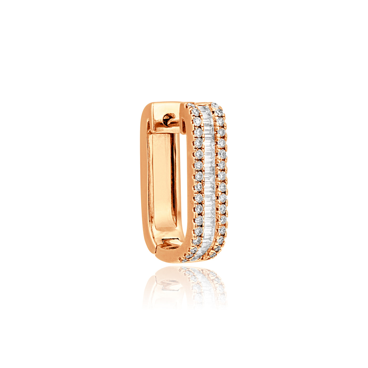 Rose Gold Diamond Link Earrings