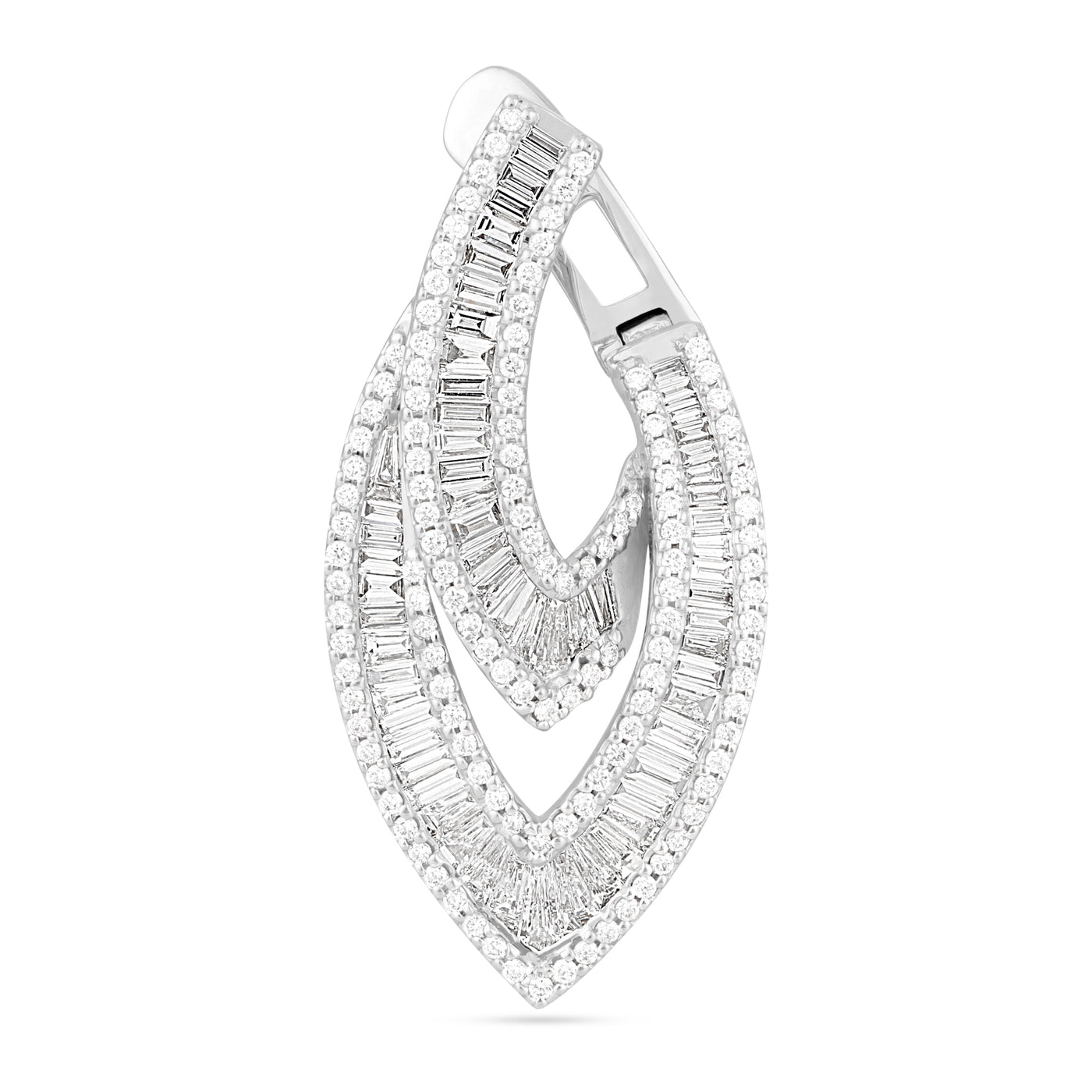 DILARA WHITE GOLD Cascading Diamond Baguette Earrings