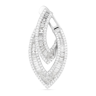 DILARA WHITE GOLD Cascading Diamond Baguette Earrings