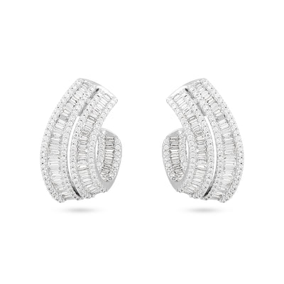 White Gold Diamond Earrings DILARA White Gold Diamond Wave Earrings