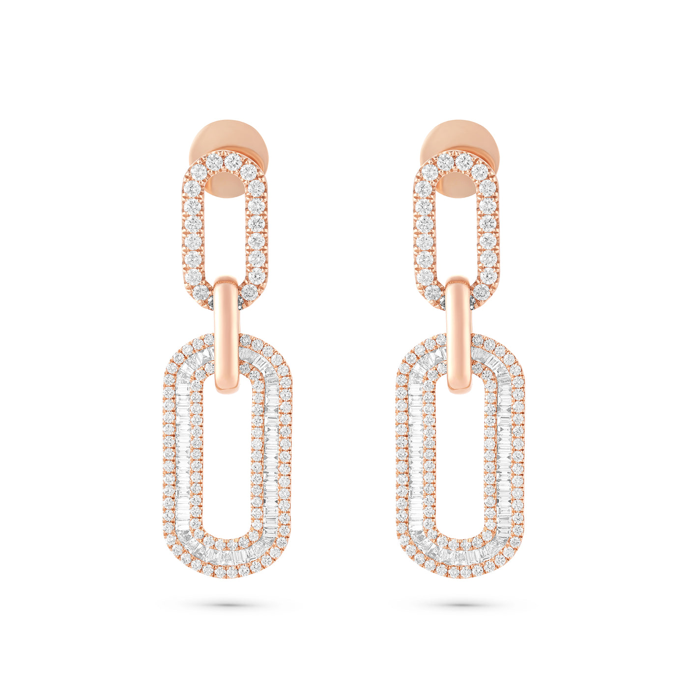 Diamond Chain Link Earrings 