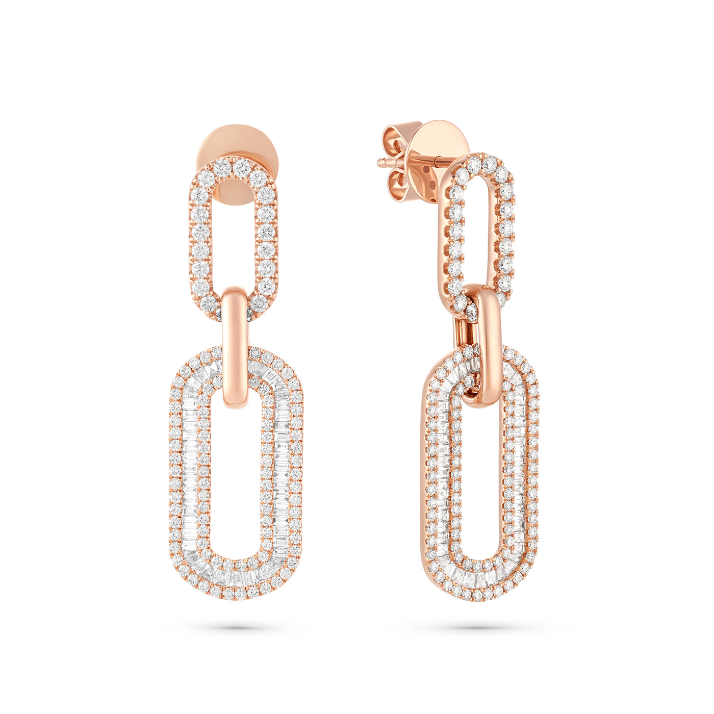 Diamond Chain Link Earrings 