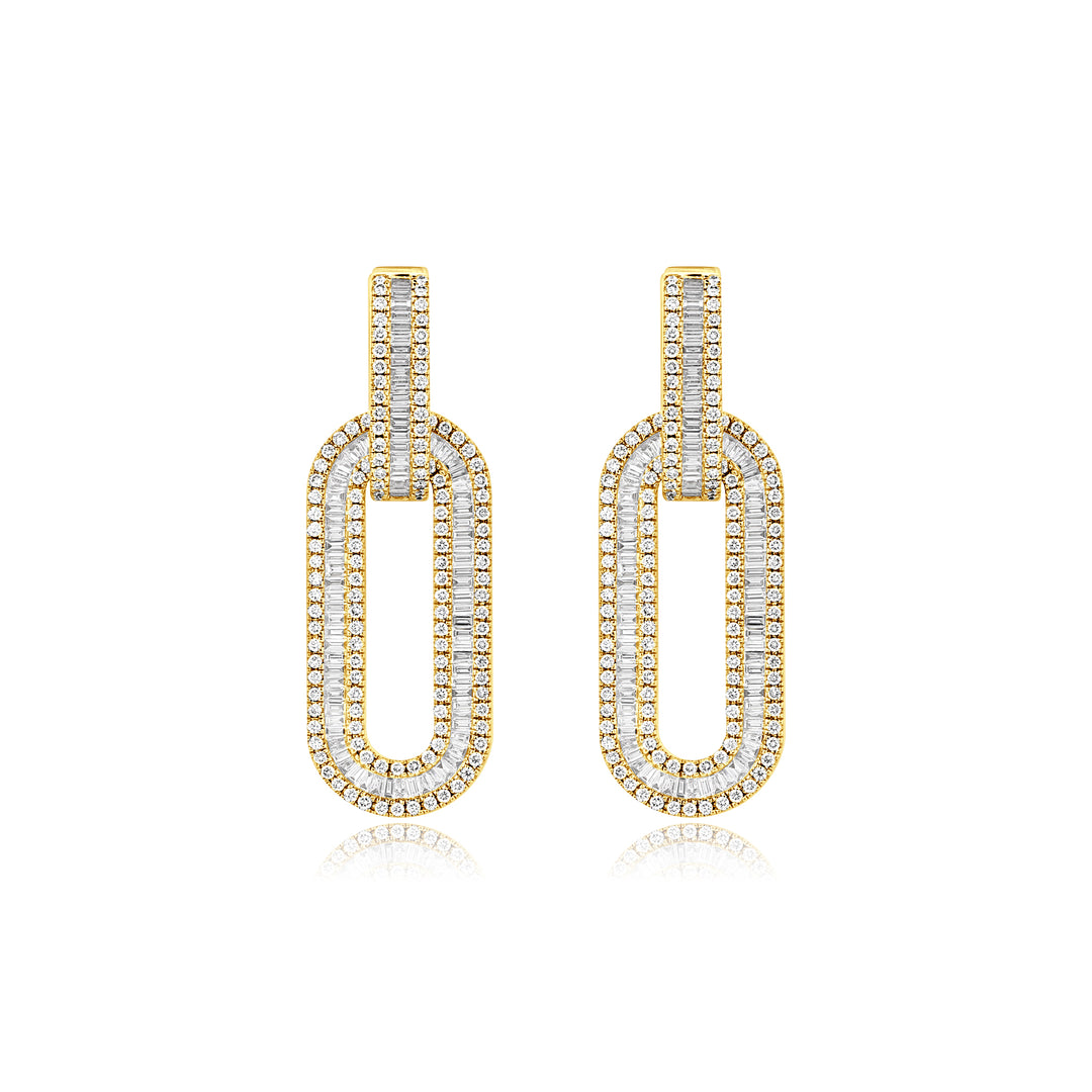 luxury diamond link earrings