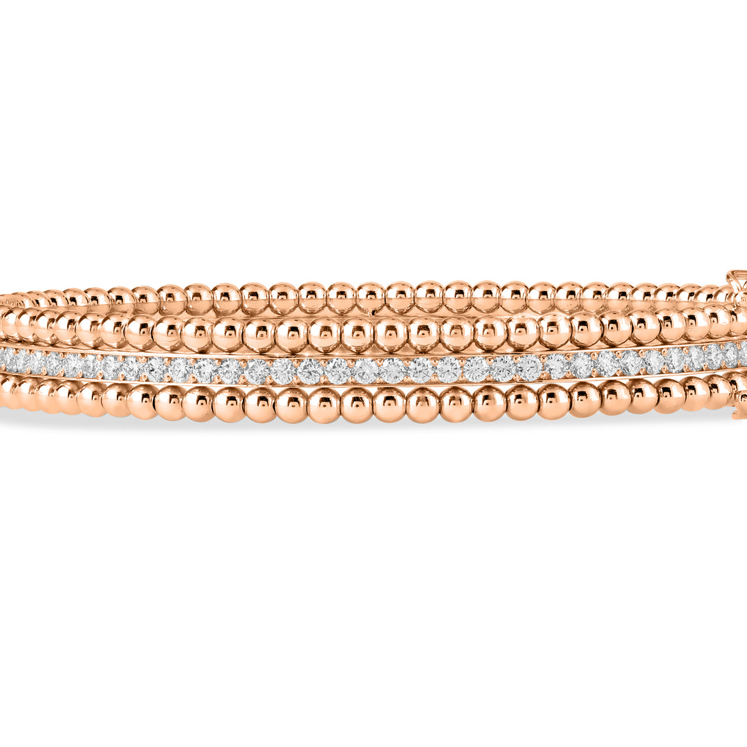 Lucien Rose Gold Diamond and Bubble Bangle