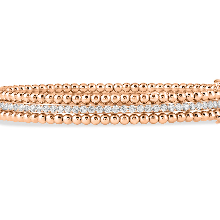 Lucien Rose Gold Diamond and Bubble Bangle