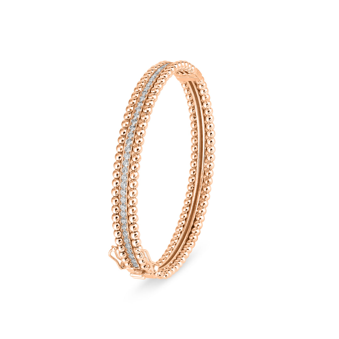 Lucien Rose Gold Diamond and Bubble Bangle