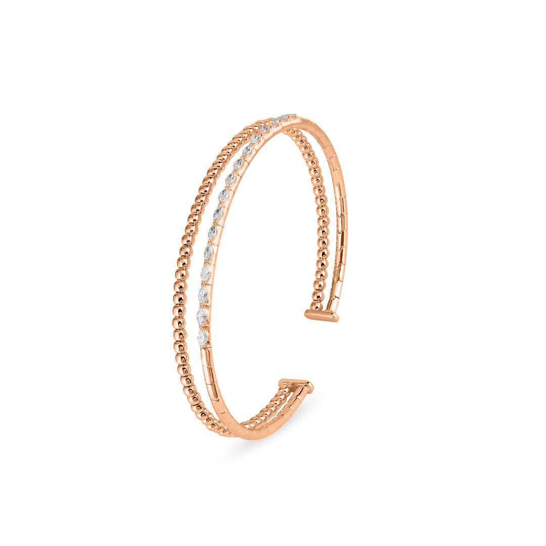Lucien Rose Gold Diamond and Bubble Bangle