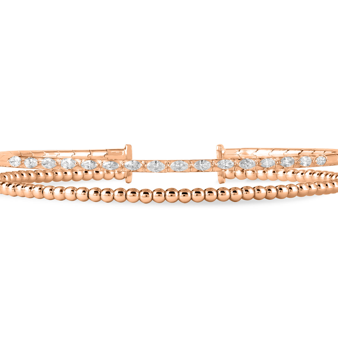 Lucien Rose Gold Diamond and Bubble Bangle