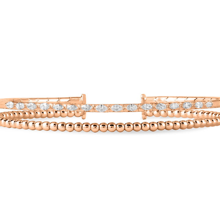 Lucien Rose Gold Diamond and Bubble Bangle