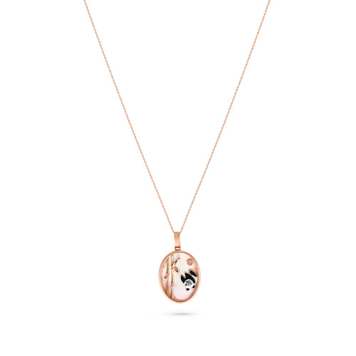  ICONS Rose Gold Diamond Panda Pendant