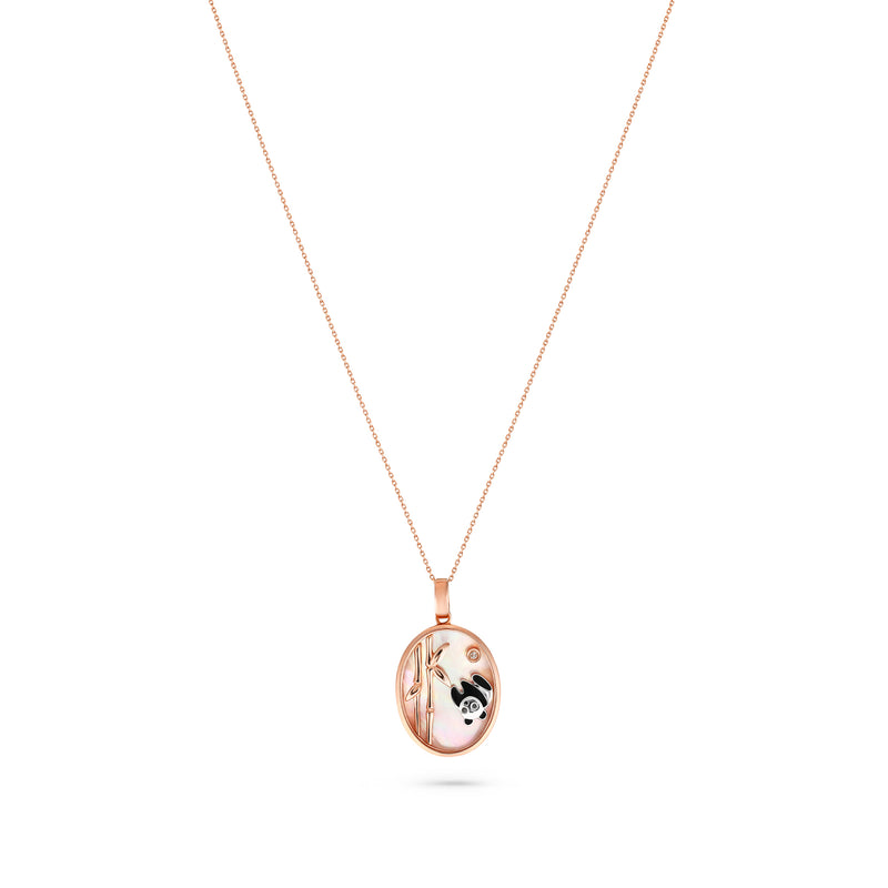 ICONS Rose Gold Diamond Panda Pendant