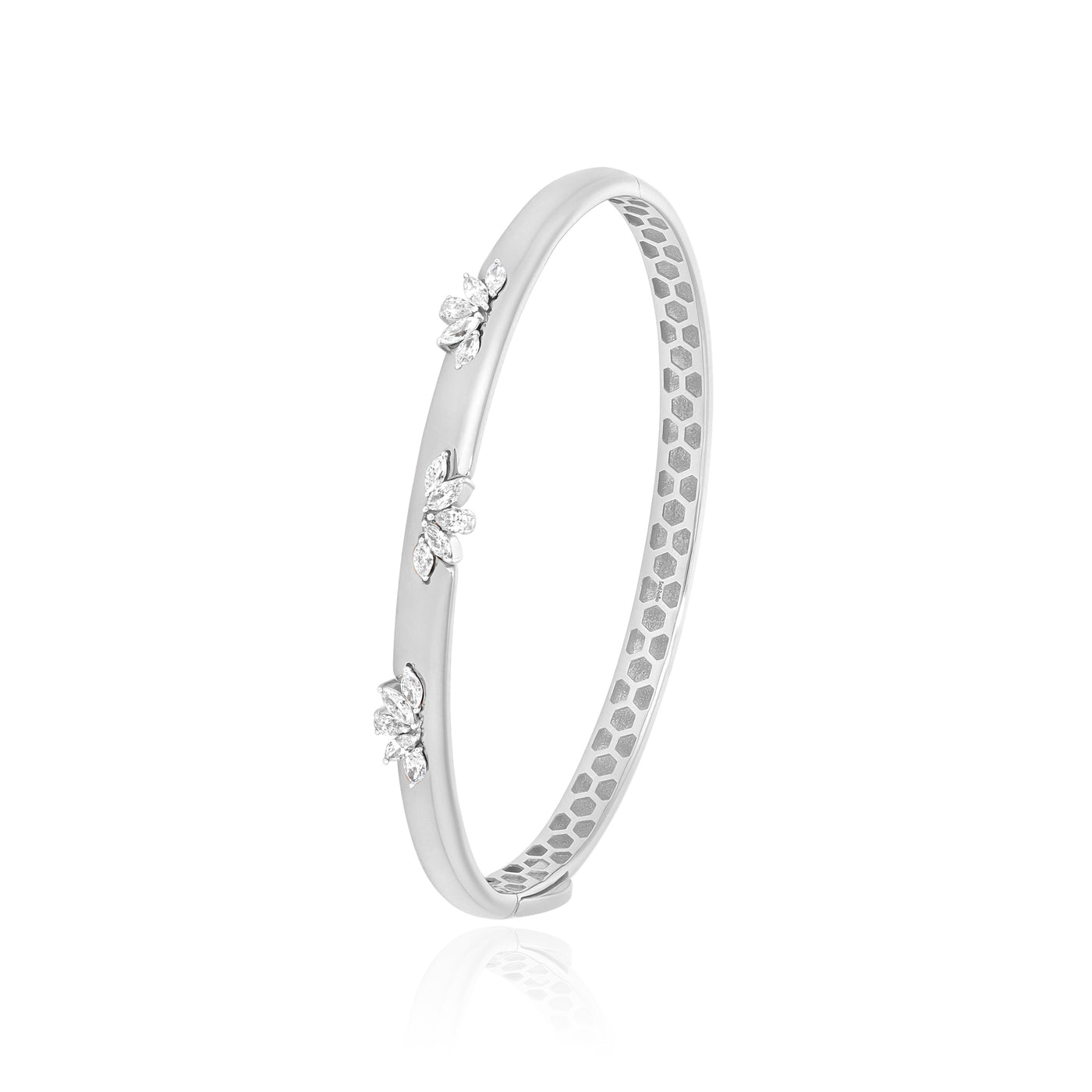 ETOILE WHITE Gold Marquise & pear shape Diamond Bangle