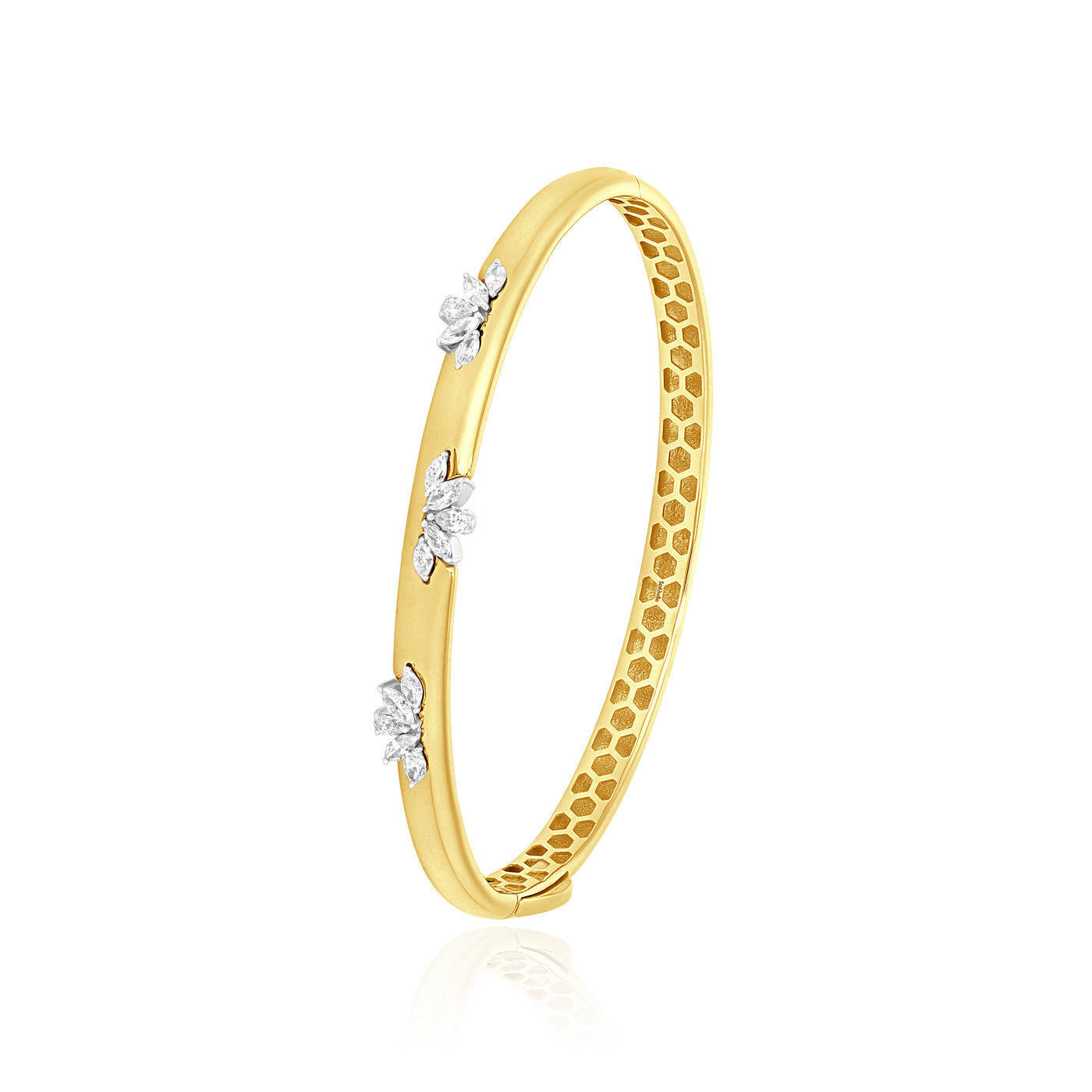 ETOILE yellow Gold Marquise & pear shape Diamond Bangle