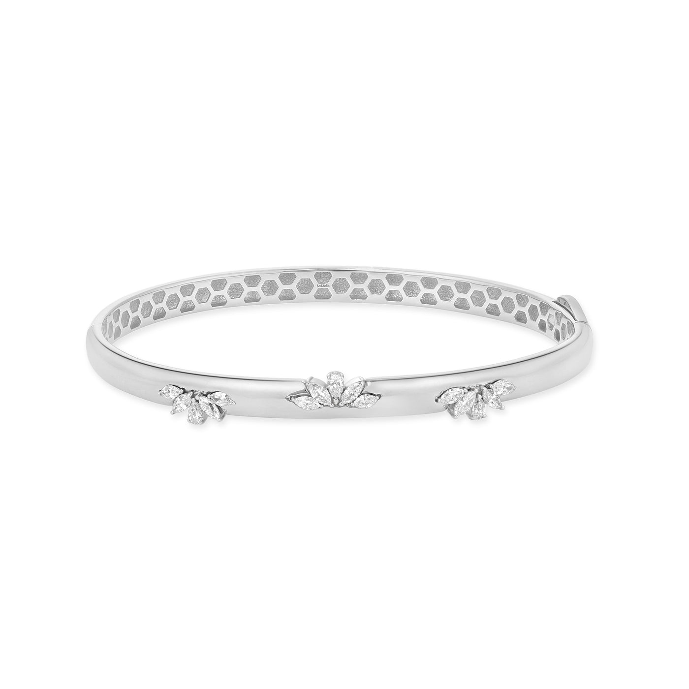 ETOILE WHITE Gold Marquise & pear shape Diamond Bangle