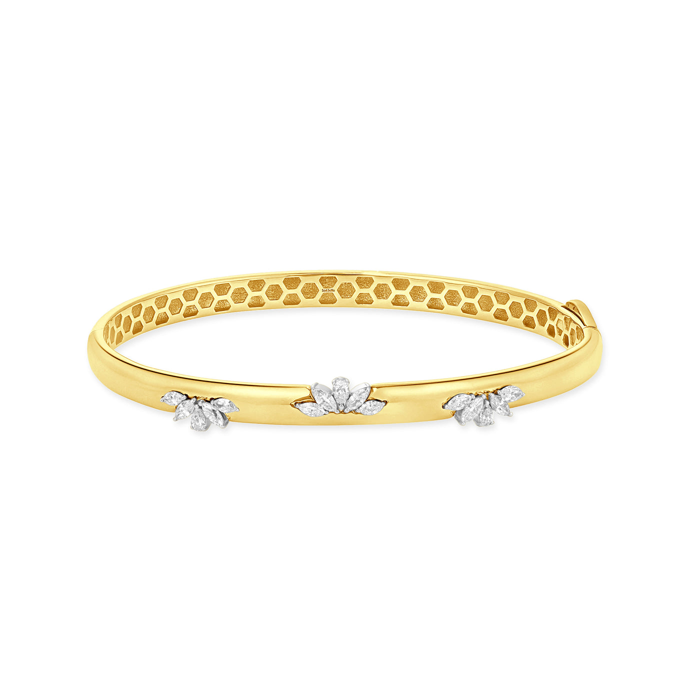 ETOILE yellow Gold Marquise & pear shape Diamond Bangle