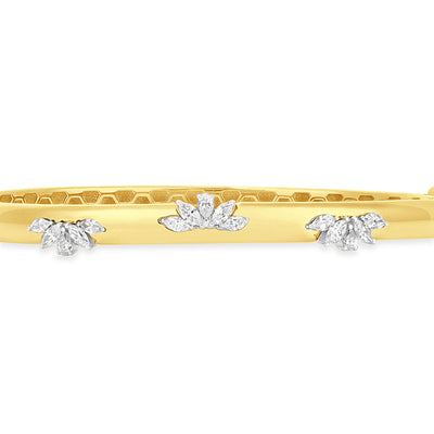 ETOILE yellow Gold Marquise & pear shape Diamond Bangle