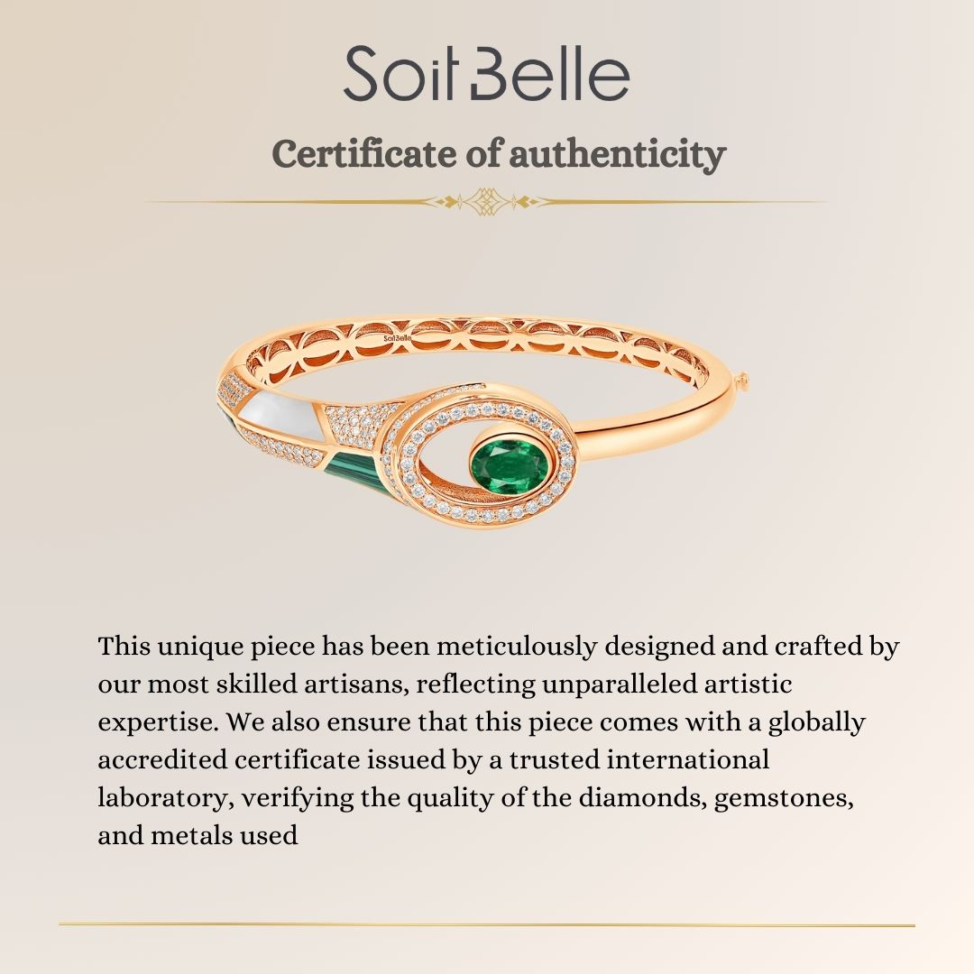 18K rose gold bracelet with natural emerald
