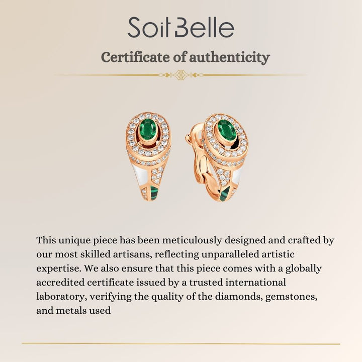 18K rose gold earrings with natural emerald