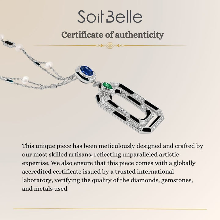 D’Oprah Sapphire and Emerald Diamond Necklace