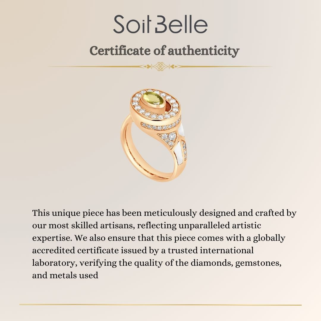 18K rose gold ring with natural citrine