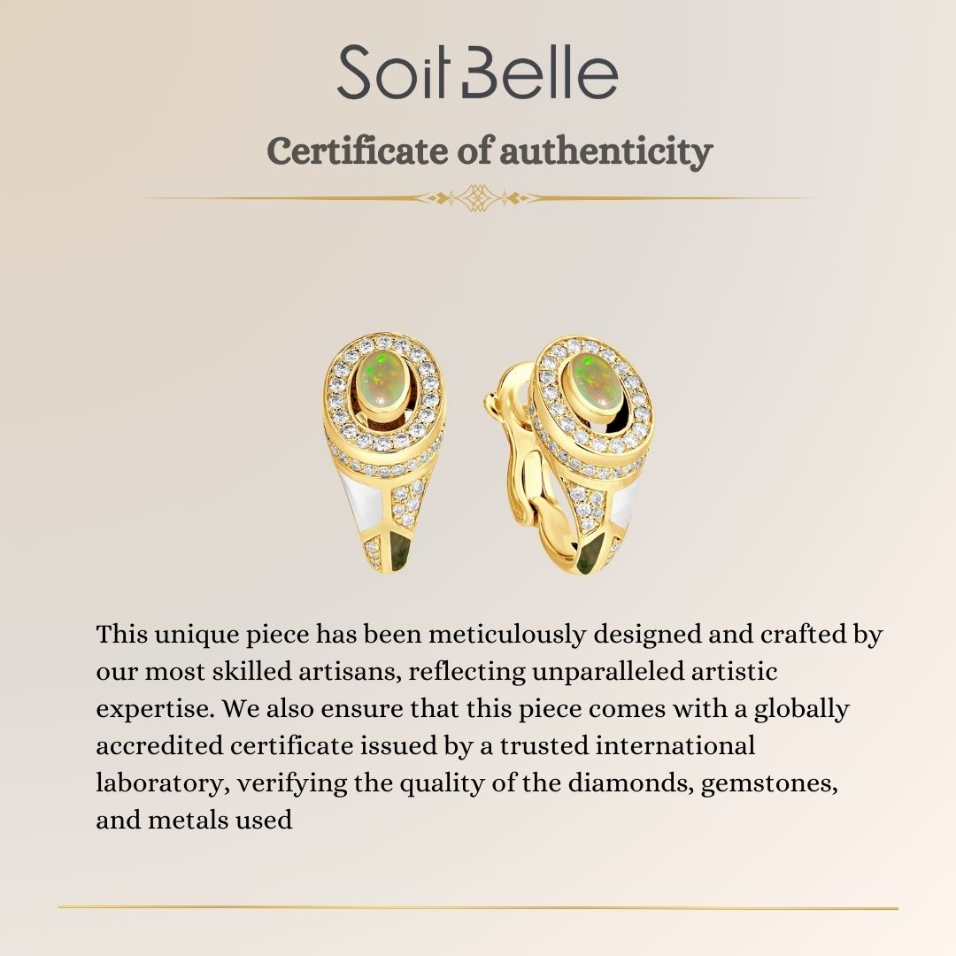 gold diamond earrings opal