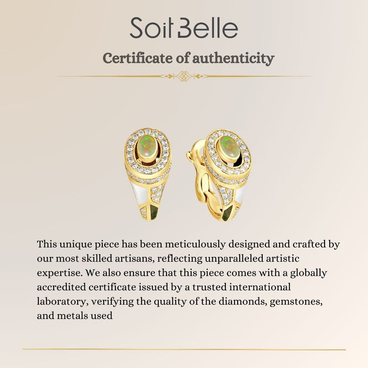 gold diamond earrings opal
