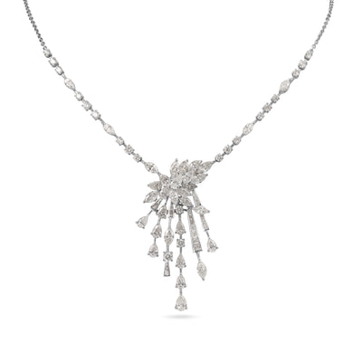 Soit Belle White Gold Crown Diamond Necklace