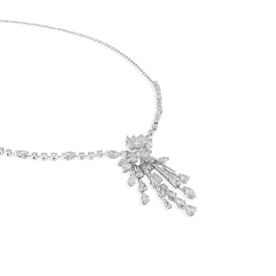 White Gold Crown Diamond Necklace