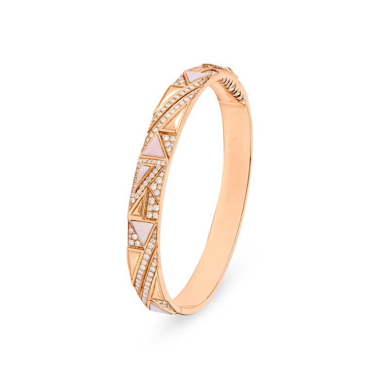 VISTA Rose Gold Diamond Bangle With Natural Mather of pearl