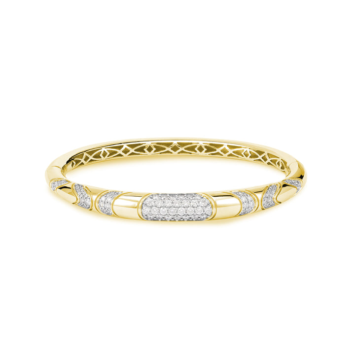 Yellow Gold Curve Line Diamond BangleETOILE Yellow Gold Curve Line Diamond Bangle