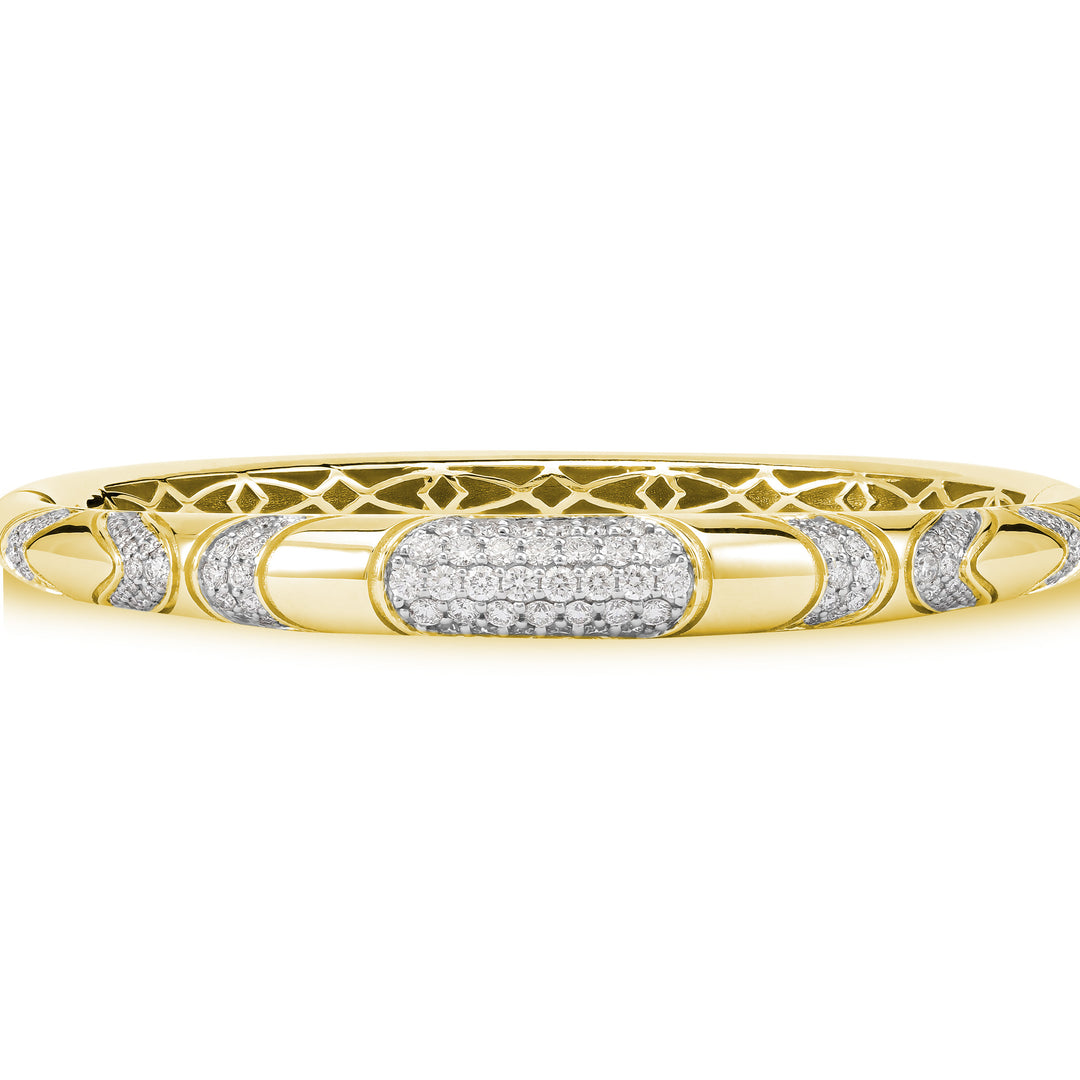 ETOILE Yellow Gold Curve Line Diamond Bangle