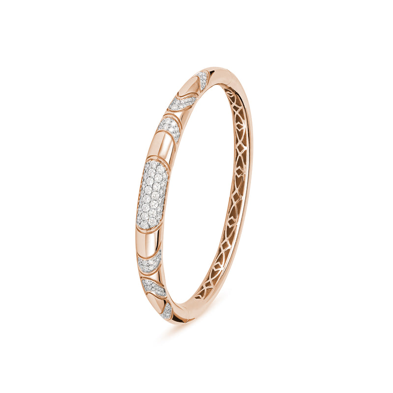 ETOILE Rose Gold Curve Line Diamond Bangle