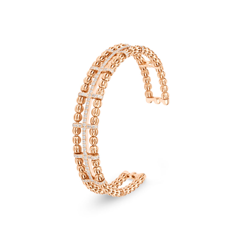 Lucien Rose Gold Diamond and Bubble Bangle