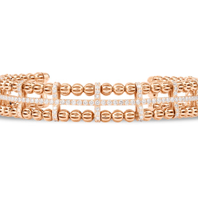 Lucien Rose Gold Diamond and Bubble Bangle