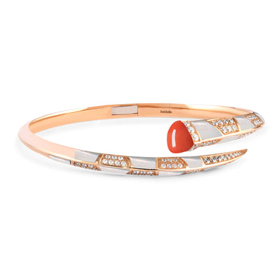ARTISTRY Rose Gold Bangle With Natural Coral