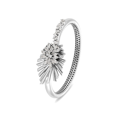 White Gold Diamond Bangle VISTA White Gold Diamond Sunburst Bangle