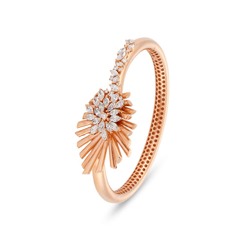  VISTA  Rose Gold Diamond Sunburst Bangle