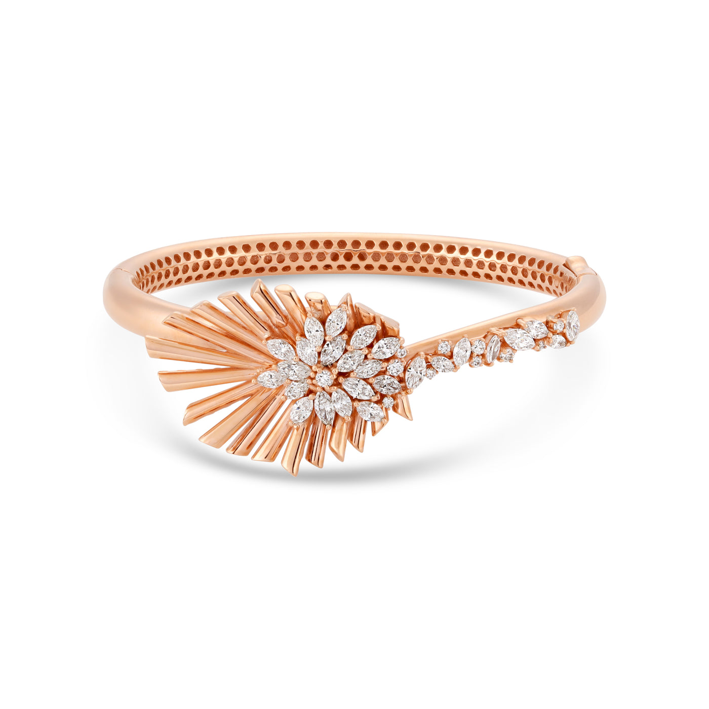 VISTA  Rose Gold Diamond Sunburst Bangle