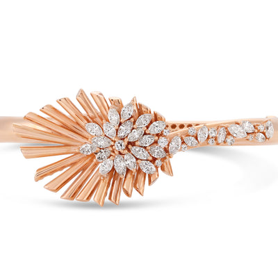 VISTA  Rose Gold Diamond Sunburst Bangle