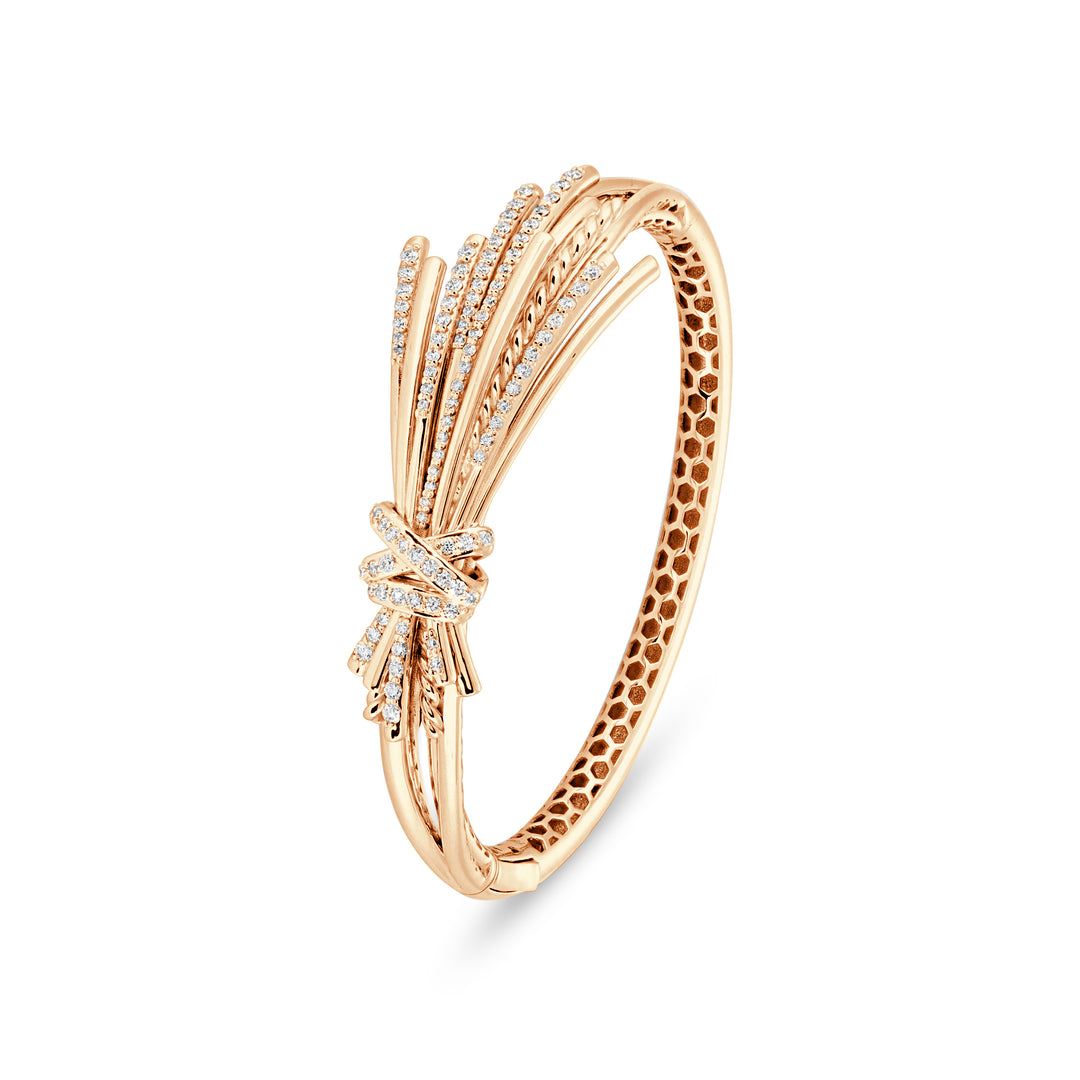 Rose Gold Diamond Ribbon Bangle