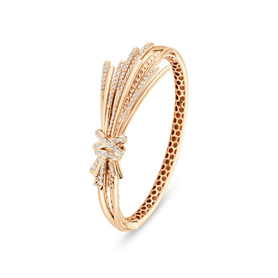 Rose Gold Diamond Ribbon Bangle VISTA Rose Gold Diamond Ribbon Bangle